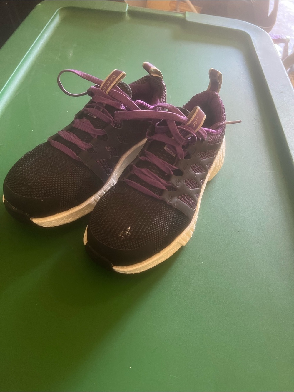 Reebok Black and Purple Women's Athletic Sneakers